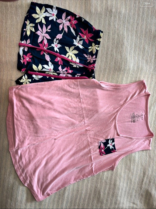 Other - Floral PJ set with Tank Top & shorts in Pink & Black Like New, M